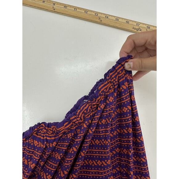 Unbranded Womens Skirt Size Unknown Purple Orange Maxi Elastic Waisted Vintage - Picture 4 of 9